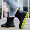 Fashion Woman Rain Shoes Waterproof Rubber Boots Ladies Casual Non-slip Flats Rain Boot Female Insulated Garden Galoshes 2024