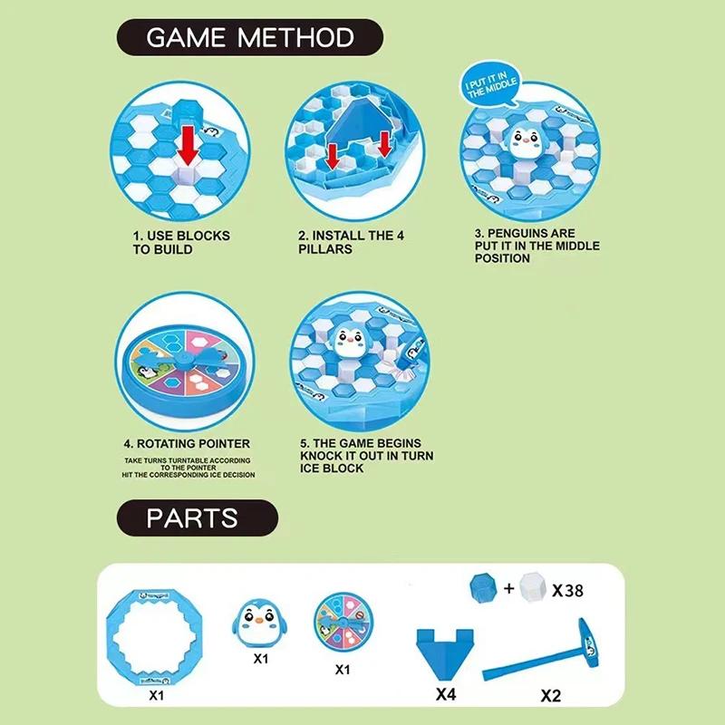 Saves Little Penguin Ice Knocking Game Mini Ice Breaking Penguin  Children's Desktop Interactive Competition Parent Child Toys