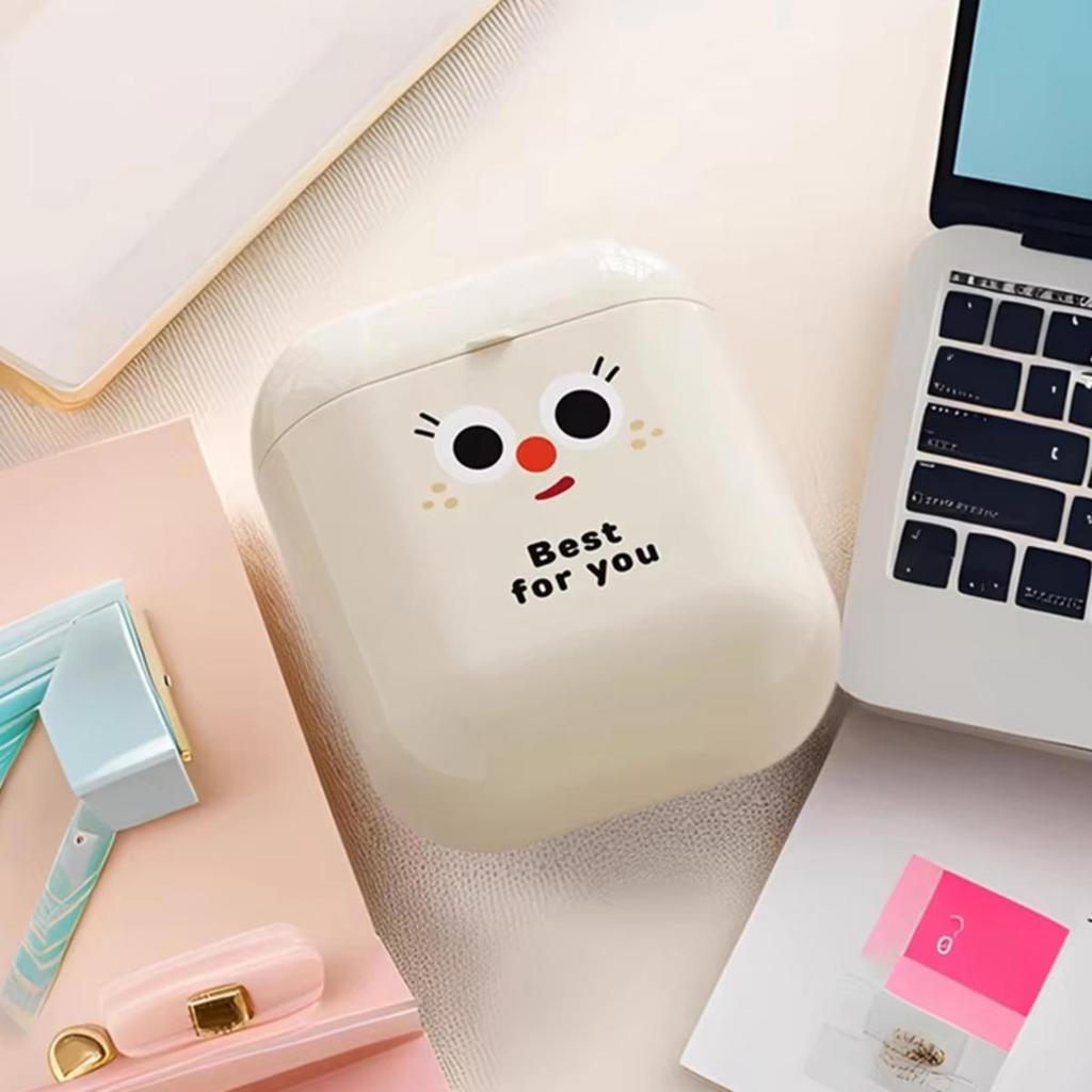 Compact Portable Travel Data Cable Storage Box Multifunctional Cute Mini Cotton Swabs Dispenser Lipstick Organizer Case