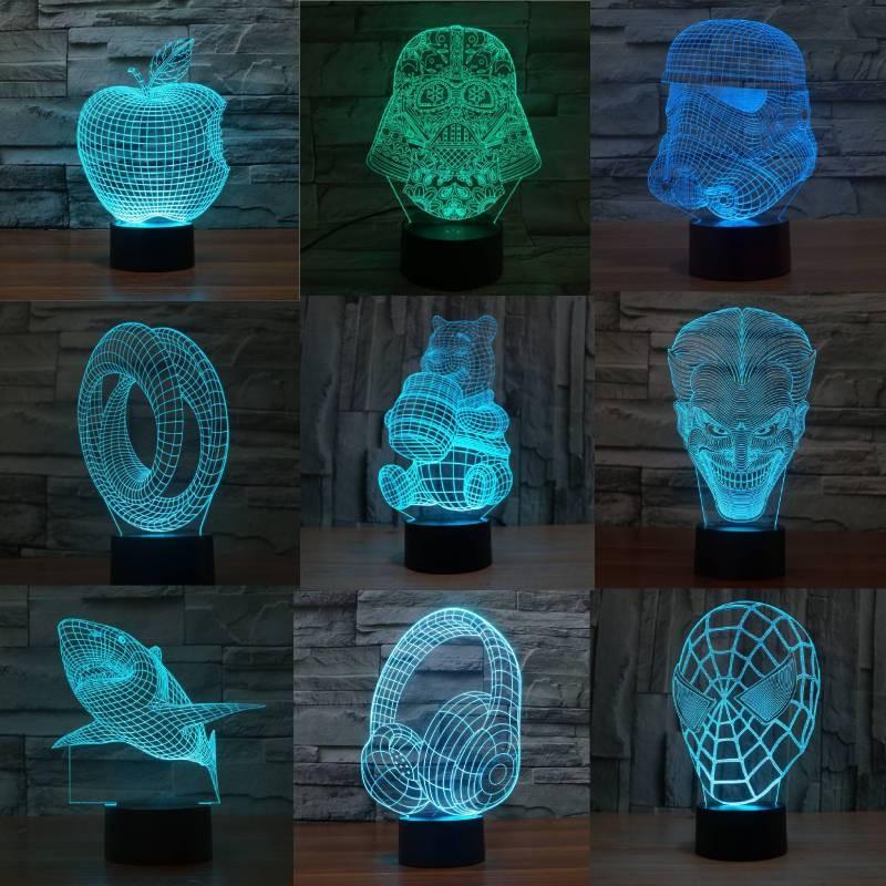 Led Night Superheroes Light Color Changing Mode Living Room Decor Bedroom