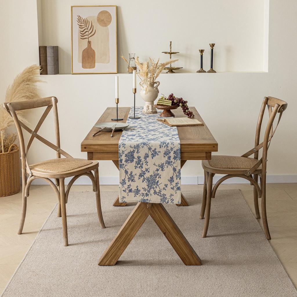 Vintage Trykte Bordløpere Kaffe Kjøkken Spisebord Hjemmeinnredning Jul Bryllup Høytid Gårdsstil Chic Håndlaget