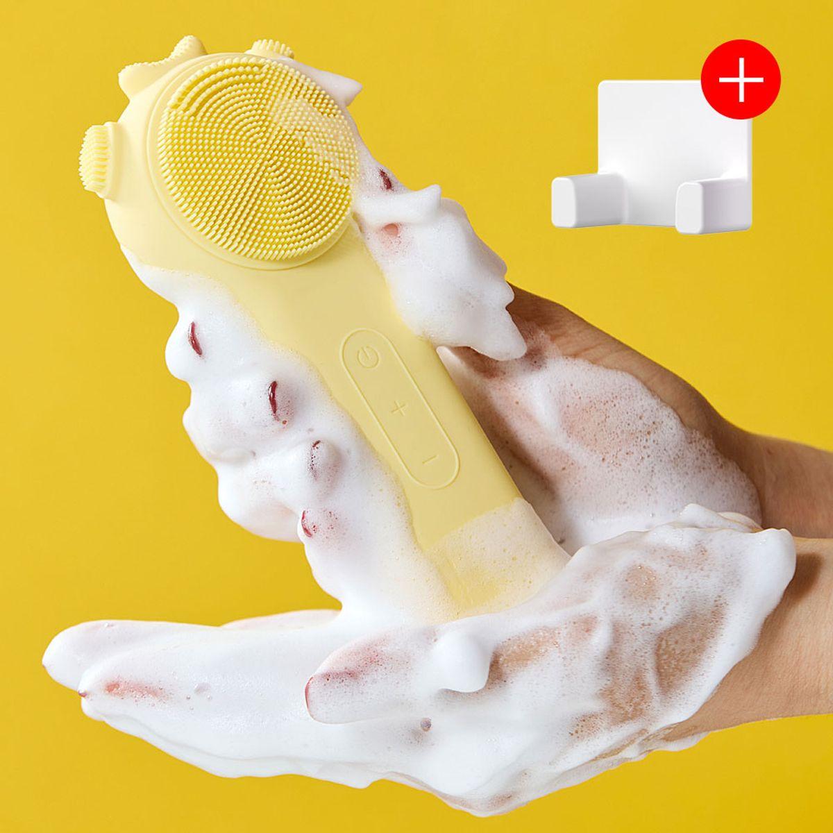 Stiluster Silicone Vibrating Cleanser Waterproof Electric Face Washer ST-FC100 * 2P butter