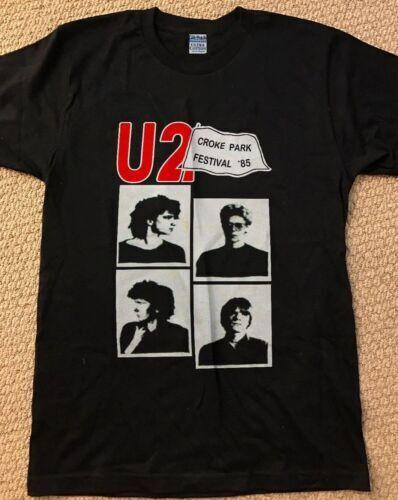 1985 U2 Vintage 80 s Concert Tour Rock Band Cotton Black M