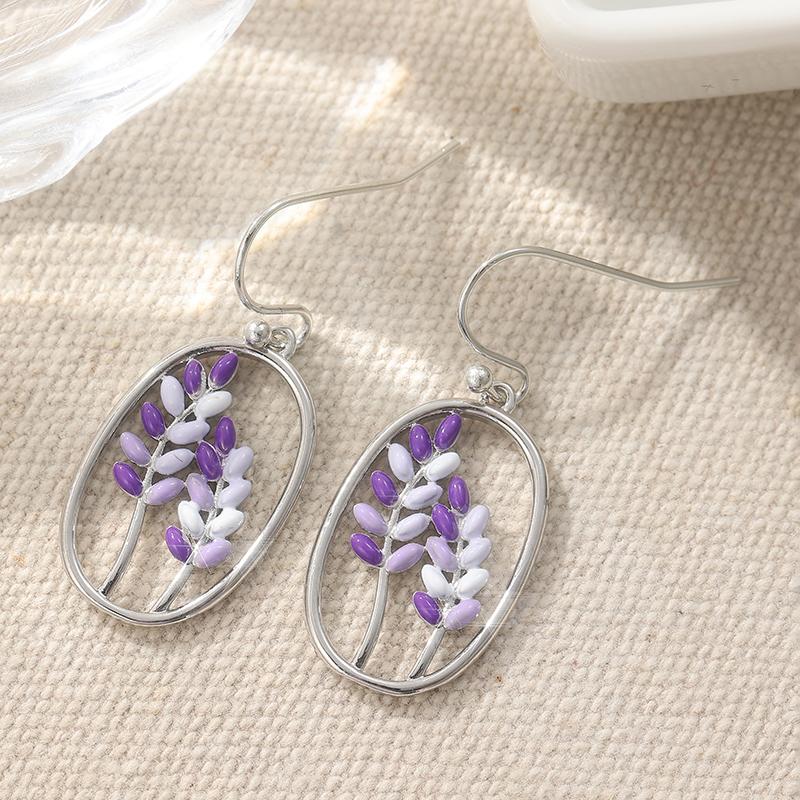 Schöne Lila Böhmische Florale Hängeohrringe für Damen Elegante Tägliche Schmuckaccessoires Perfekte Geburtstagsgeschenke
