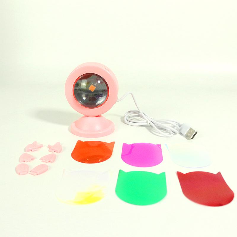 Creative RGB Color-Changing Sunset Projection Lamp - USB Powered