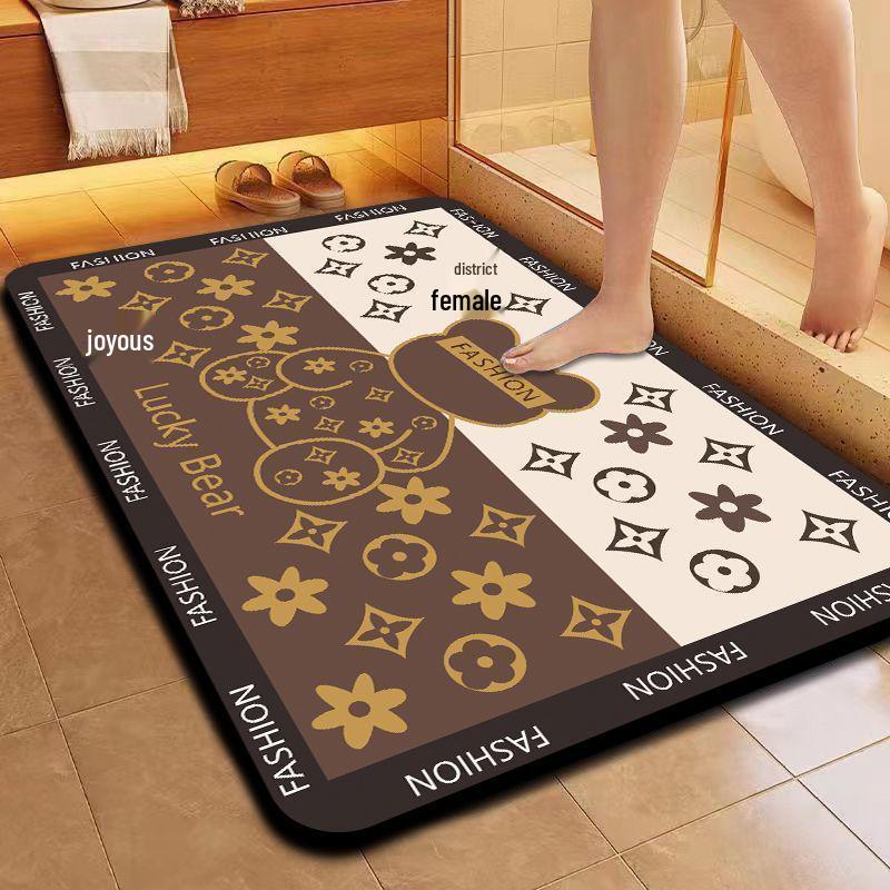 Nordic Style Diatomaceous Earth Non-Slip Absorbent Bathroom Mat - Dirt-Resistant Foot Pad for Toilet Entrance