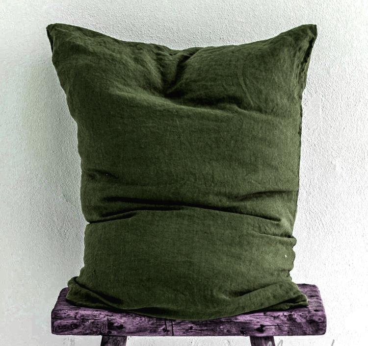 

Linen Envelope Pillow Cover, Easy To Care, Soft Breathable Linen Pillowcase with Closure, Multiple Sizes (1 PC Sale) for Bed Sofa Decor 30x50cm мох зеленого