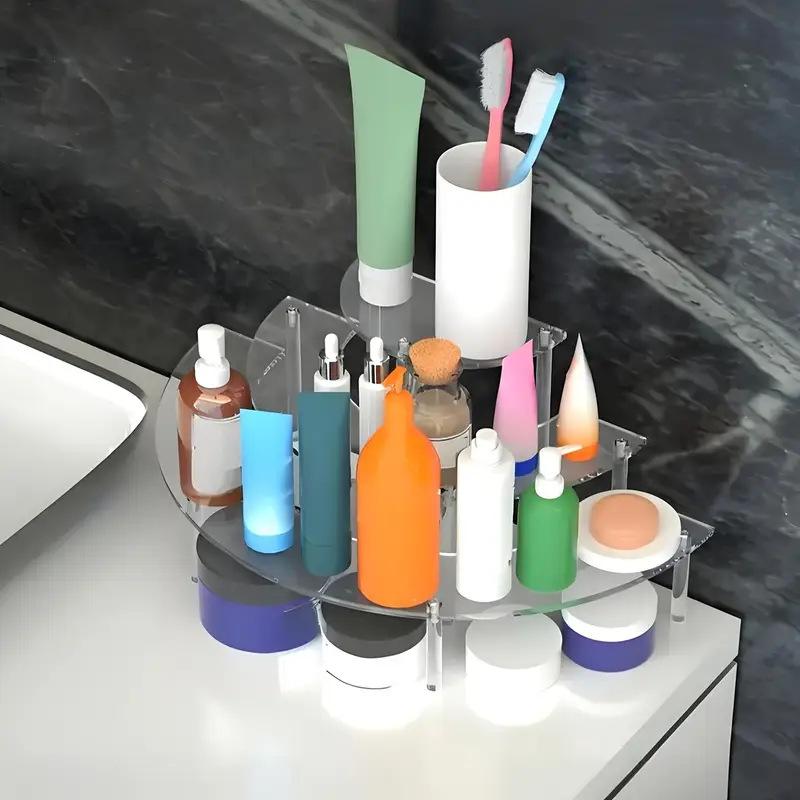 3-Tier Acrylic Display Portable Countertop Organizer Transparent Multi-Layer Storage Box for Home Decor,Dressing Table Storage