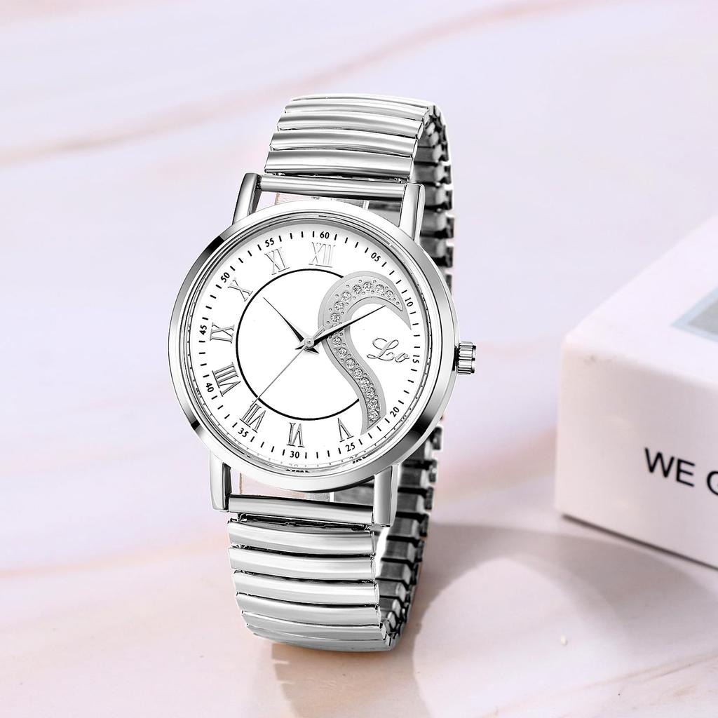 Couple Watches, Fashionable Heart Analog Display, Free Size, Quartz Movement, Casual Business Style, Accessory for Couples - Ideal for Birthdays,