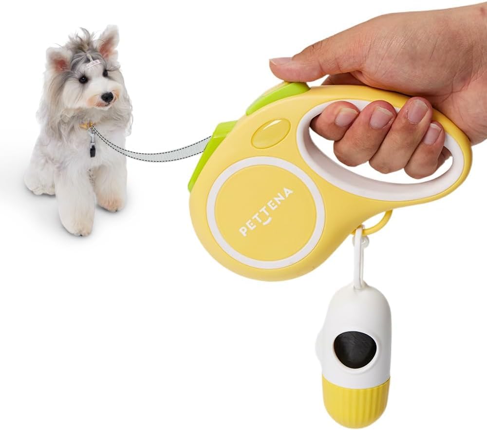 

PETTENA Собака Автоматический с Какашками Ультра Подходит для Маленьких и Средних Грузоподъемность Высоко с 12-месячной Гарантией Поводок, 5 м, Выдвижной, Пакет, жёлтый