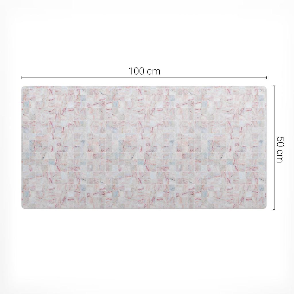 Gaming Protective Mat for Keyboard and Mouse, Pastel Mosaic, 100x50 cm