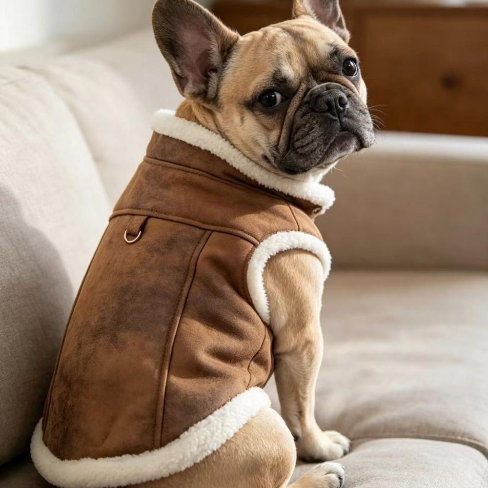 Solid-Colour Pet Padded Vest Cotton Material Small Dog Coat Cotton Dog Vest Autumn/Winter Season