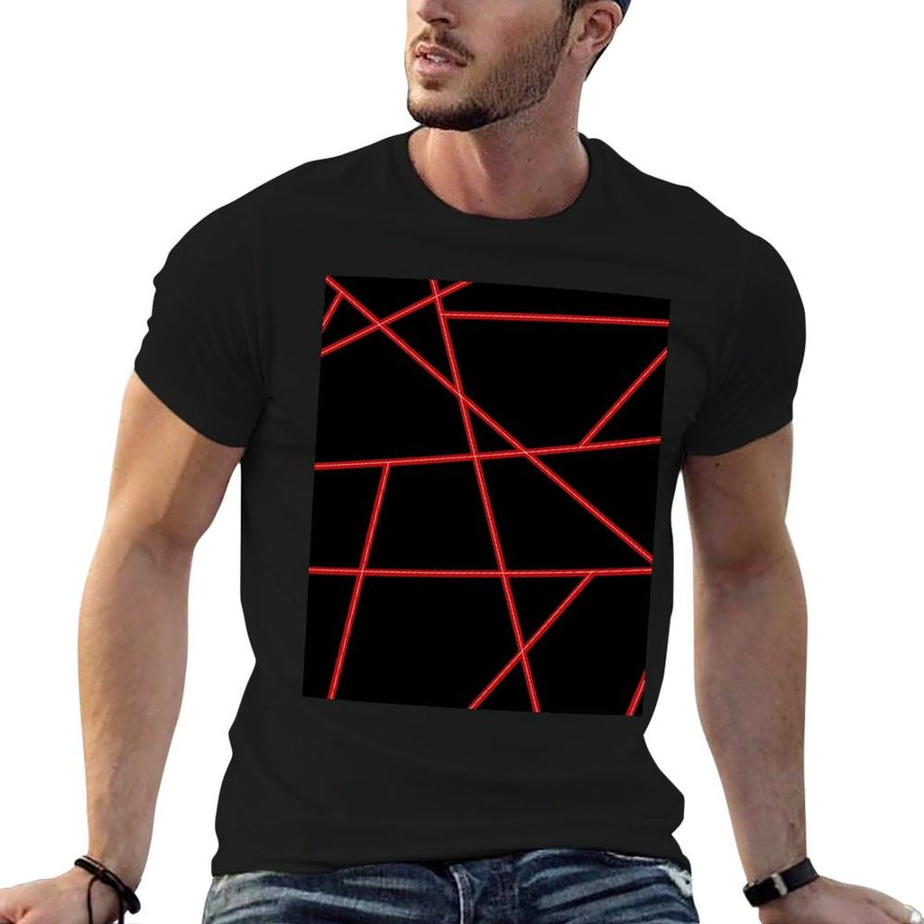 Red Lines Abstract Pattern T-Shirt funny t shirts cotton t shirt men 100% cotton luxury brand a