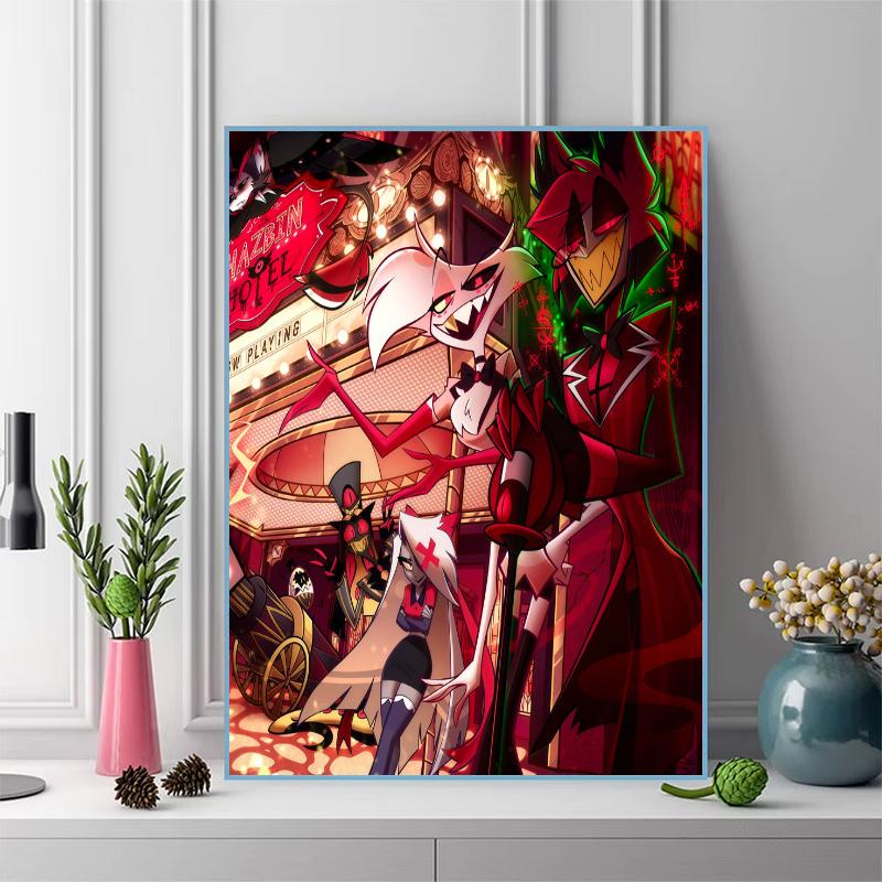 Hazbin Hotel 100% Round Full Drill 5D DIY Diamond Painting Embroidery Cross Stitch Rhinestone Décor