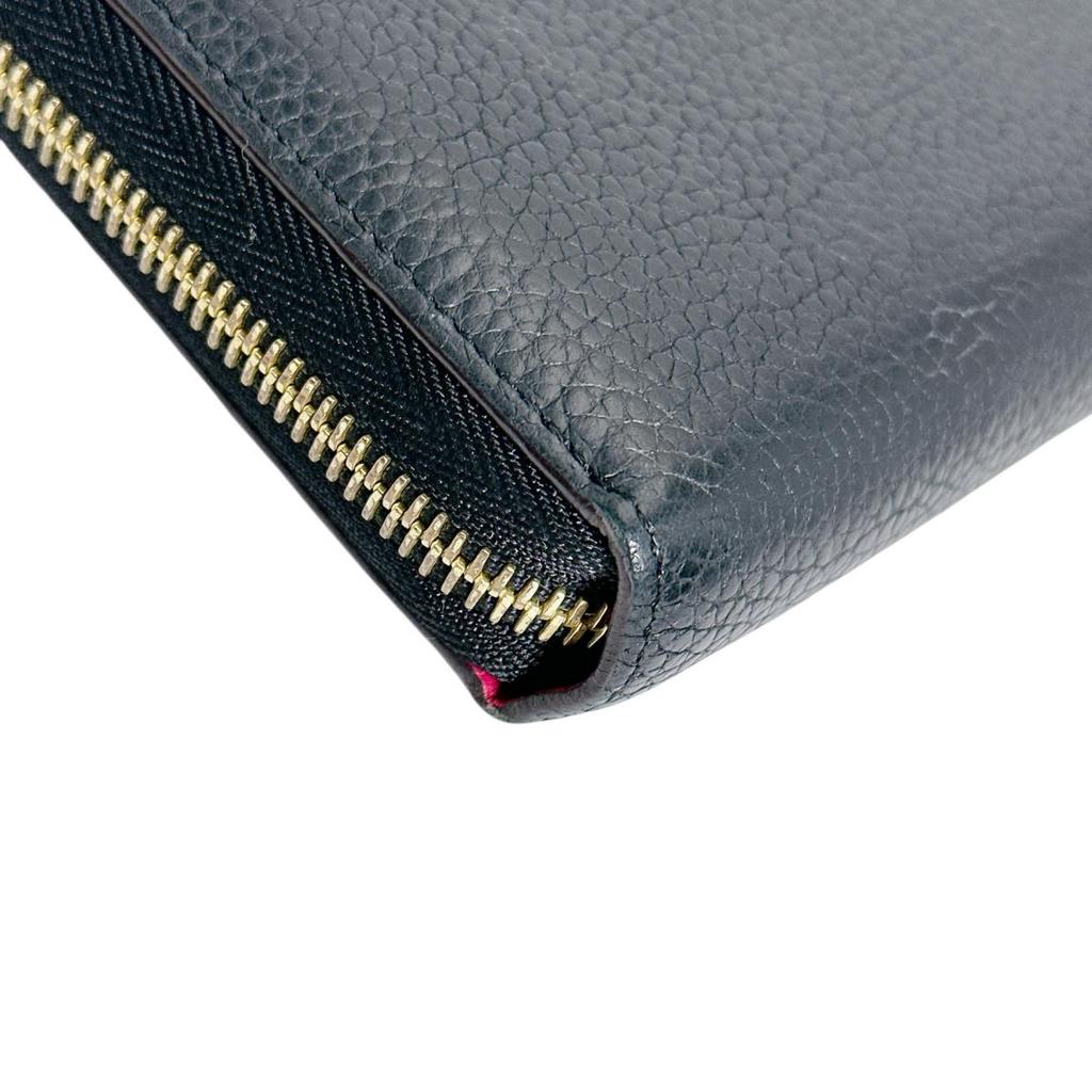 LOUIS VUITTON Taurillon Clemence L-shaped fastener purse leather Noir Used