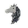 Fashionable Crystal Horse Pin For Stylish Outfits Animal Shaped Lapel Accessory with Crystals Clothing Accessories