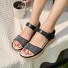 Jisyu Cowhide Picket Full Cushion Sandals