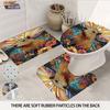 4pcs Capibala Printed Bathroom Set 180x180 Waterproof Shower Curtain With 12 Hook Type Floor Mats, Toilet Mats, U-Shaped Mats