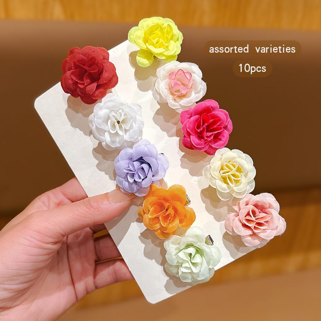 10 Süße und Niedliche Bunte Zufällige Blumen Haarspangen für den Täglichen Gebrauch Haarschmuck