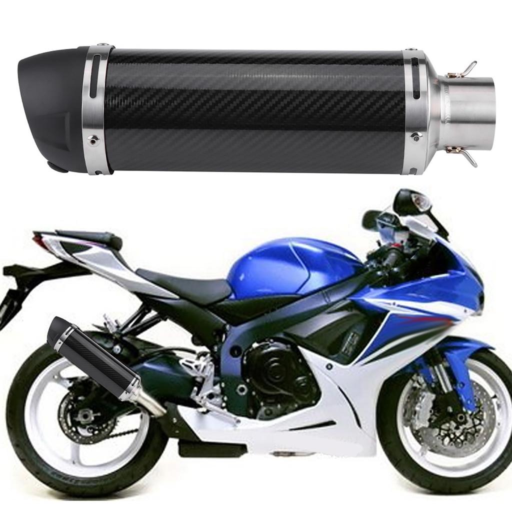 51mm Universal Motorcycle Modified Real Bright Carbon Fiber Exhaust Muffler Pipe with DB Killer