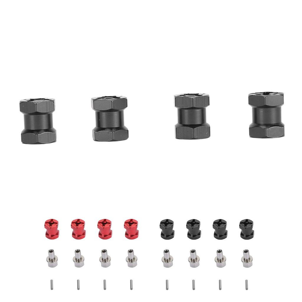 4PCS RC Wheel Hex Spacers 12mm Dia 15mm Length Hex Hub Extenssion with Metal Locking Lug Nut and Loc