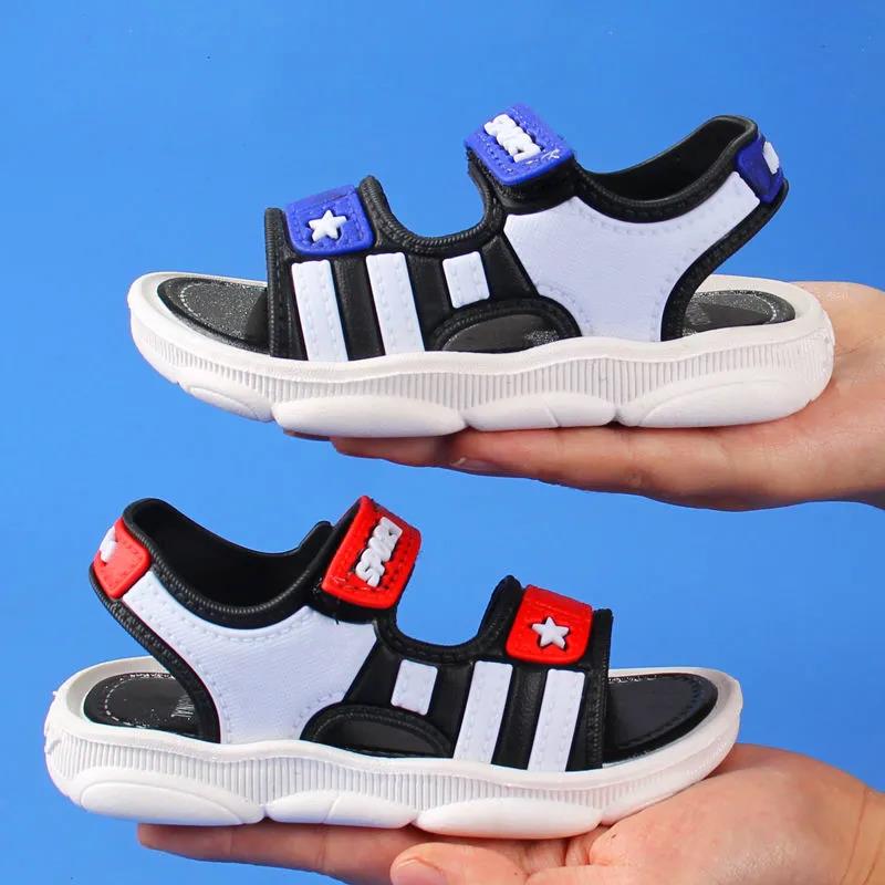 Boys Large Size Non Slip Casual Lightweight Sandals Children's Summer Sandals Kid's Soft Sole Flat Outdoor Sandals
