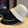 Korean-style Women's Fisherman Hat, Japanese Casual Versatile Hat That Makes the Face Look Smaller, Large Head Circumference, Black Straw Bucket Hat,