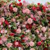 Uflower Artificial Flower Wall Roll-Up Green Fabric Floral Backdrop - Wedding Event Party Decor Curtain