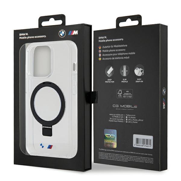 Etui Do iPhone 15 Pro BMW Ring Stand MagSafe Przeźroczyste