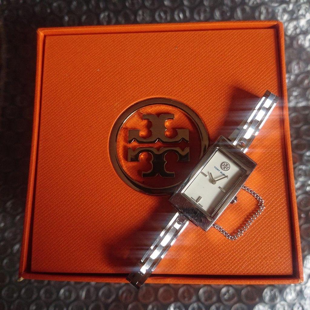 Used Tory Burch Rectango Silver Watch Women's