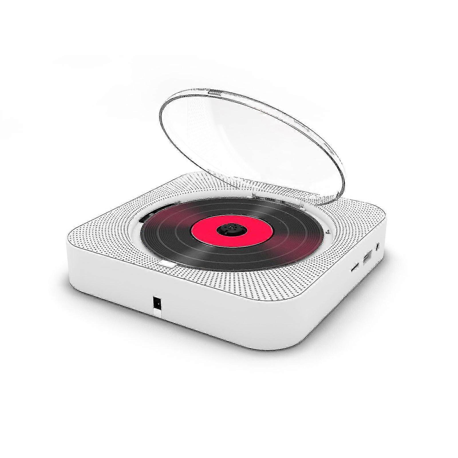 Tragbarer CD-Player Bluetooth-Lautsprecher Stereo-CD-Player LED-Bildschirm Wandmontagefähig CD-Musik-Player mit Infrarot-Fernbedienung UKW-Radio - RiRi