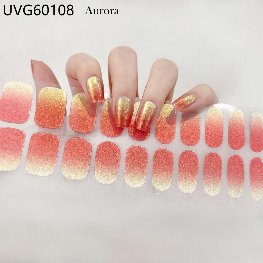 Transparent Nude UV Gel Nail Art Stickers: Semi-Cured, Semi-Baked Manicure Sheets