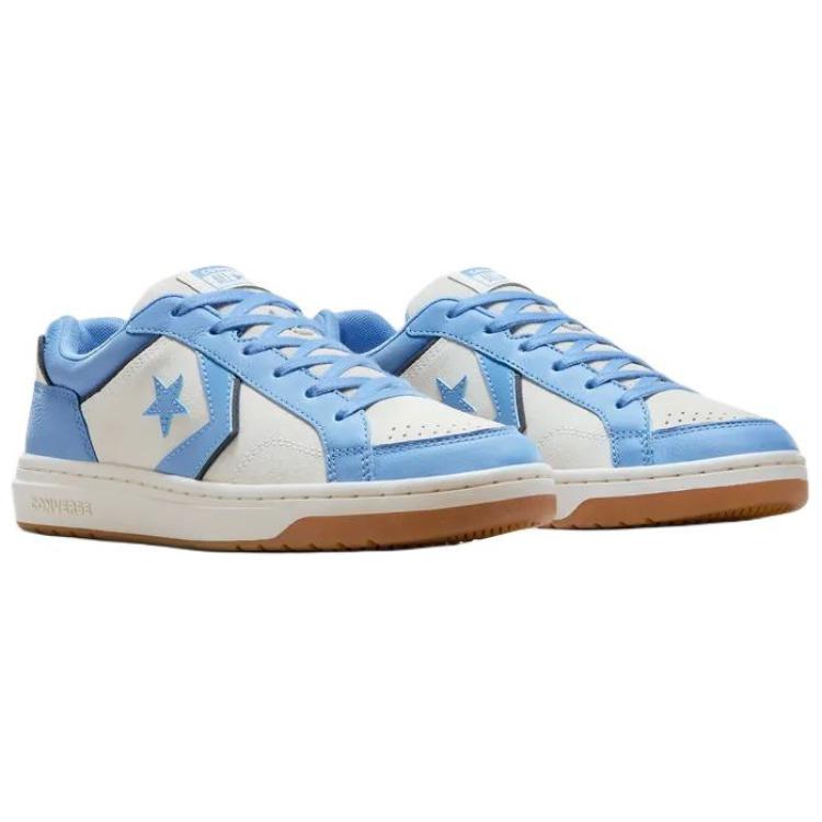 Converse Pro Blaze Classic Soft Comfortable Thin Sole Non-Slip Wear-Resistant Low-Top Skate Shoes Unisex sneaker White Blue A14245C