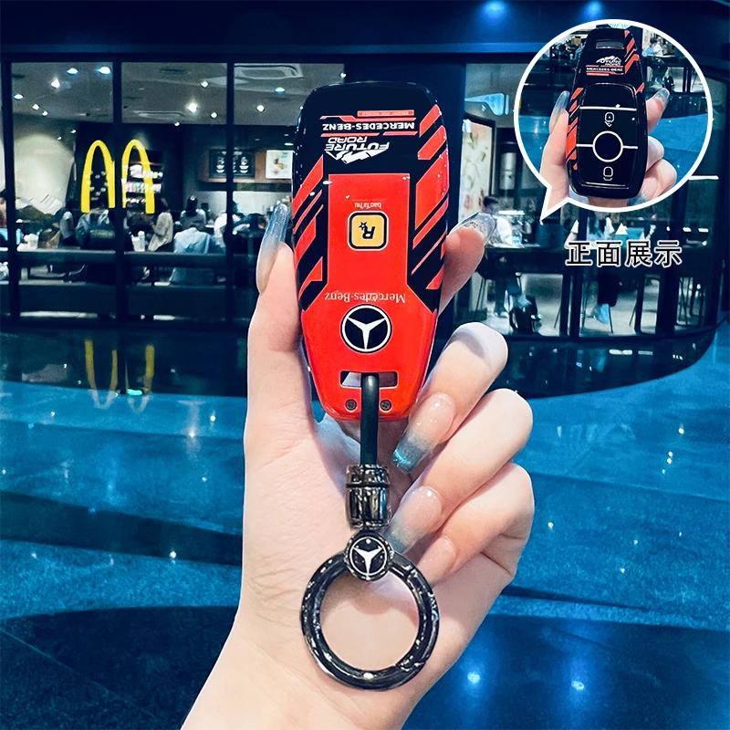 SFX1  Car Key Case Cover for Mercedes Benz 2022 C S Class W206 W223 S350 C260 C300 S400 S450 S500 TPU Shell Fob Holder Protector