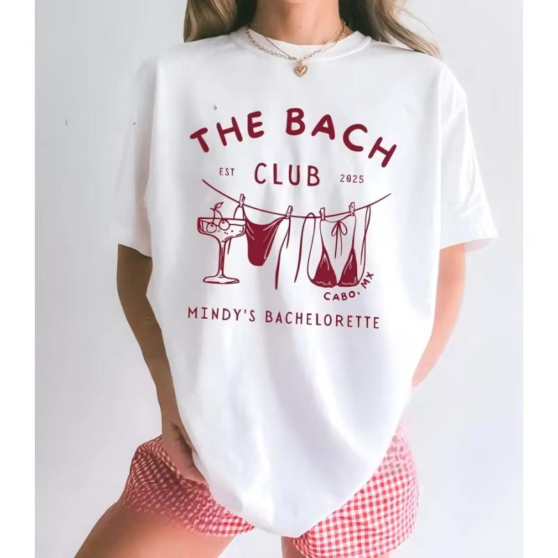Cherry Margarita Bachelorette Shirt The Bach Club t shirt Bikinies And Martinis Funny Printed tshirt Women