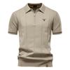 Gant 2025 Spring/Summer Embroidered New Men's Business Casual Woolen Polo Shirt, Flip Collar Knitted Polo Shirt, Short Sleeve