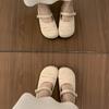 Women's Half Slippers  Spring Summer New Vintage Fly Weave Baotou Flats Fashion Square Button Slip on Outdoor Casual Sandals