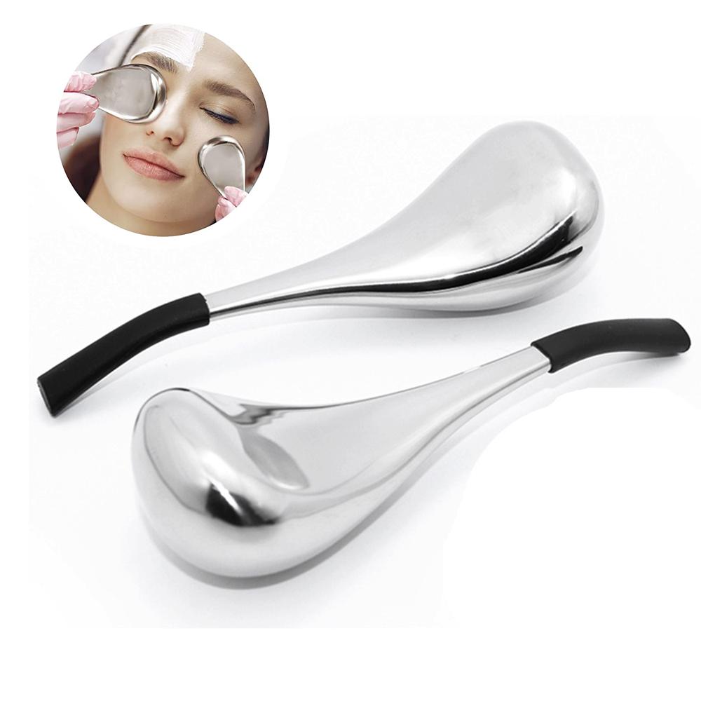 Stainless steel ice hockey beauty ball, massage ice spoon, hot and cold compress ball, facial heart-shaped spoon