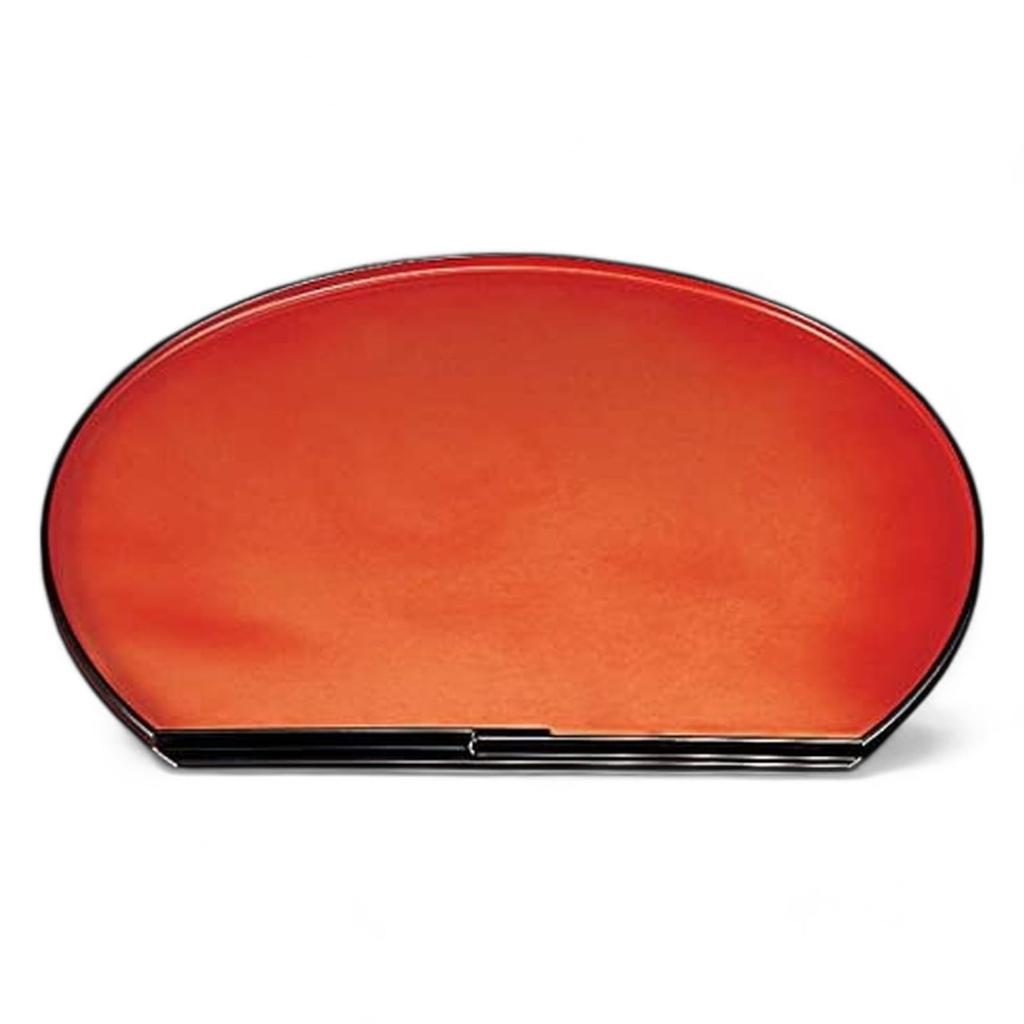 45cm Shaped Tray with a Yosei Lacquer Finish Made In Japan J-kitchens Half-Moon (Tray) (ABS Resin)