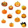 Decorative Jack O' Lantern Wall Art 3 Sheets Halloween Ghost Face Pumpkin Sticker, Cute Black Cat PVC Window Decals for Parties Decals, Waterproof