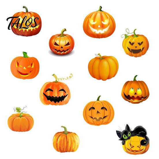 Decorative Jack O' Lantern Wall Art 3 Sheets Halloween Ghost Face Pumpkin Sticker, Cute Black Cat PVC Window Decals for Parties Decals, Waterproof