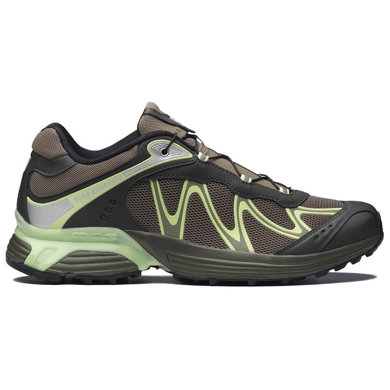 SALOMON XT WHISPER Running Shoes Unisex Brown Black Neon Green 491004