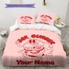 Burger Run Menu Custom Name Pattern Bedding Quilt Set Quilt Cover Pillowcase Home Birthday Gift(1 * duvet cover + 2 * pillowcase, without core)