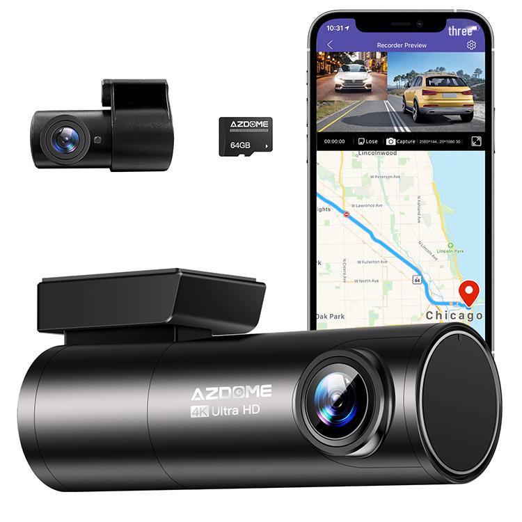 AZDMOE M300S Dash Cam: HD Night Vision, Voice Control, Wireless Install, Mobile App