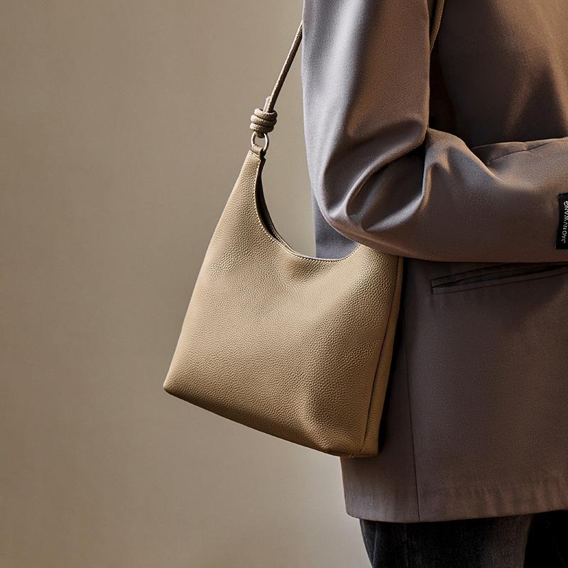 Mrs. Qiao 2025 New Bag Single Shoulder Bag Women's Tote Bag Daily Commute Versatile Genuine Leather Women's Bag