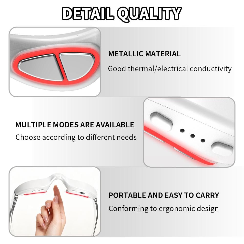 3D Glasses Style Eye Massager Microcurrent & Red Light Therapy Under Eye Lifting Massager for Dark Circles bPuffiness Wrinkles Rechargeable Portable