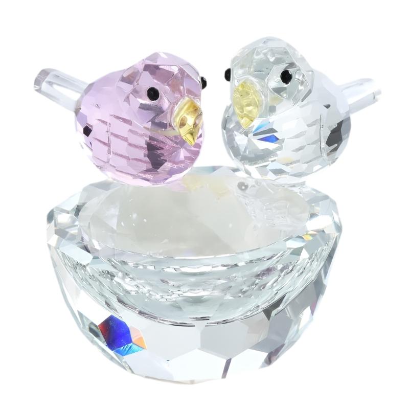 Ручная работа Стеклянные фигурки животных Пресс-папье для офиса Дома Стола Декор Кристальные фигурки птиц Коллекционные предметы Подарок 1