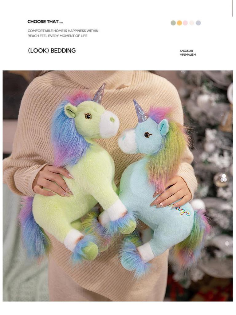 Rainbow Unicorn Plush Toy Pendant - Children's Comfort Doll Gift
