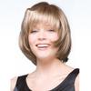 Synthetic Short Blonde Wig for White Women Straight Hair Bob Wig with Bangs Natural Soft Daily Cosplay Halloween Lolita Party