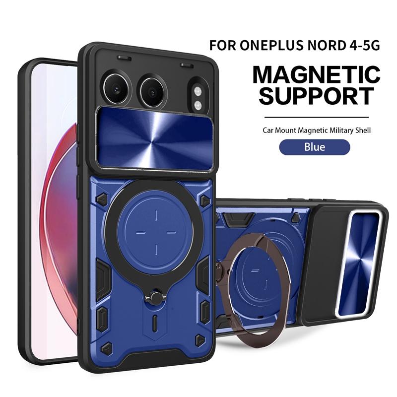 For OnePlus Nord 4 5G Case Camera Protect Ring Holder Armor Phone Case for One Plus Nord4 1+Nord 4 2024 CPH2663 6.74" Back Cover